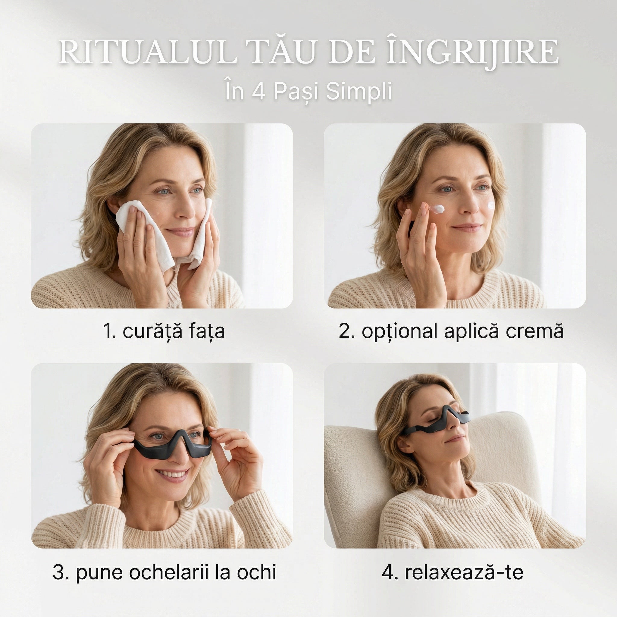 Ochelari Red Light Therapy si Microcurrent pentru Zona Ochilor