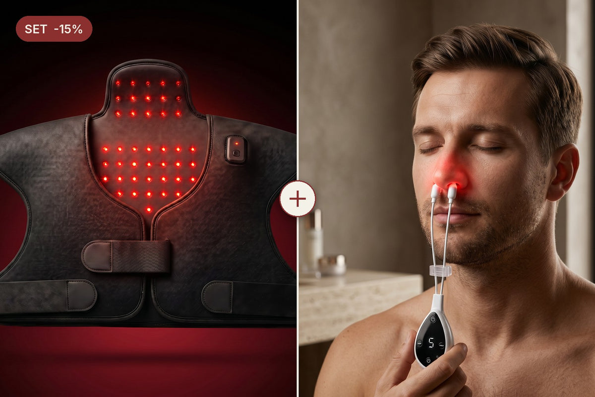 Set NeuroGenesis DNA: Vestă Red Light Therapy + Aparat Nas și Urechi