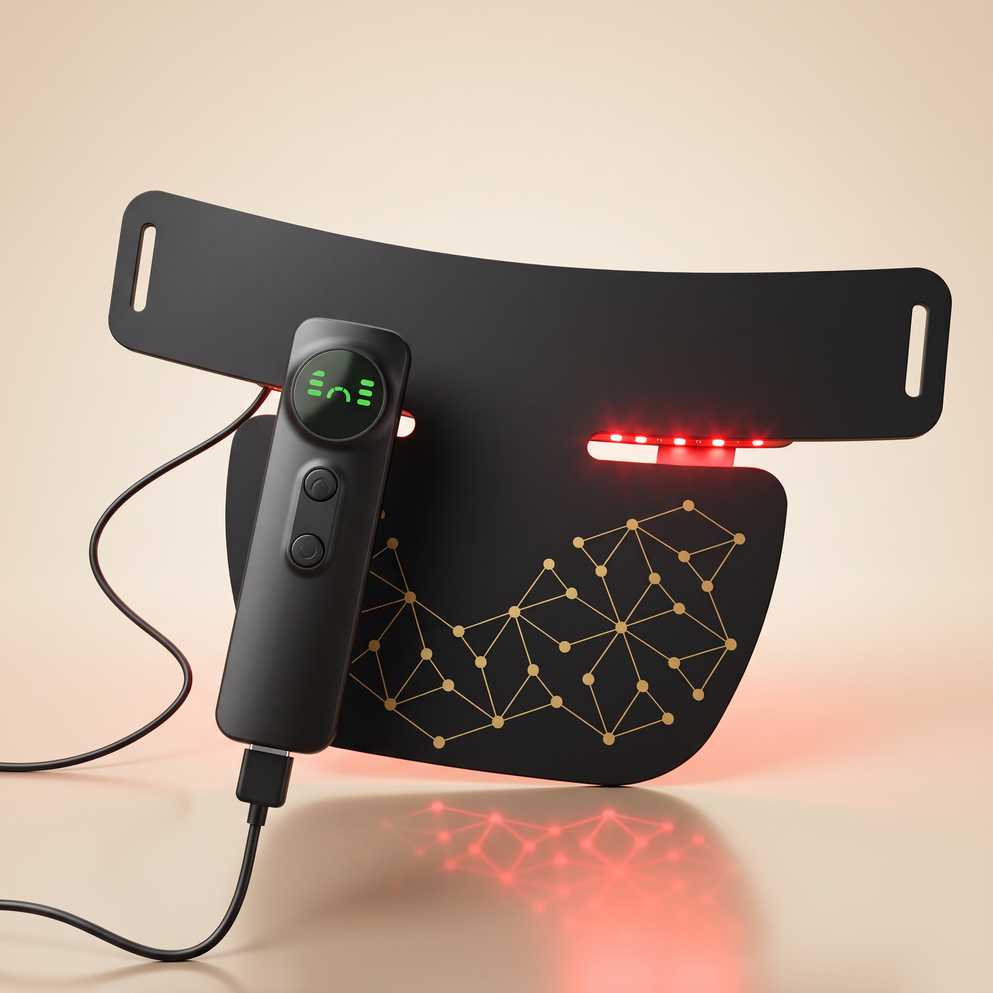 Mască LED Beauty pentru Gât și Decolteu, 4 Lumini & NIR Infrared | 44 LED-uri