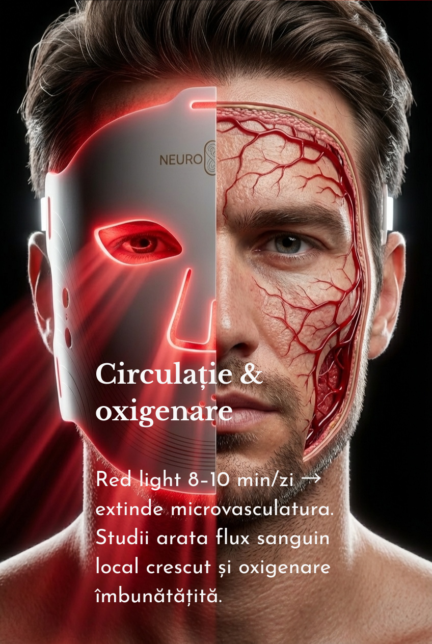 Mască Red Light Therapy & Nir cu 4 tipuri de lumina