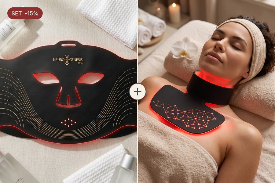 Duo Față și Gât | Mască Red Light Therapy + Mască Gât și Decolteu